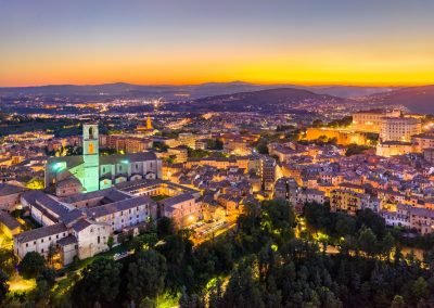 Aerial,View,Of,San,Domenico,Basilica,In,Perugia,,Italy,At