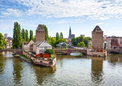 Strasbourg,,Medieval,Bridge,Ponts,Couverts,Is,Located,In,The,Historic